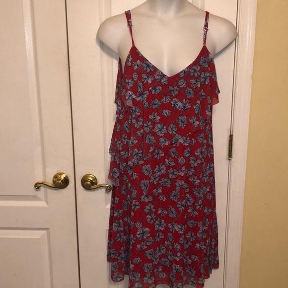 Skye’s is the limit spaghetti strap red floral dre - Picture 1 of 7